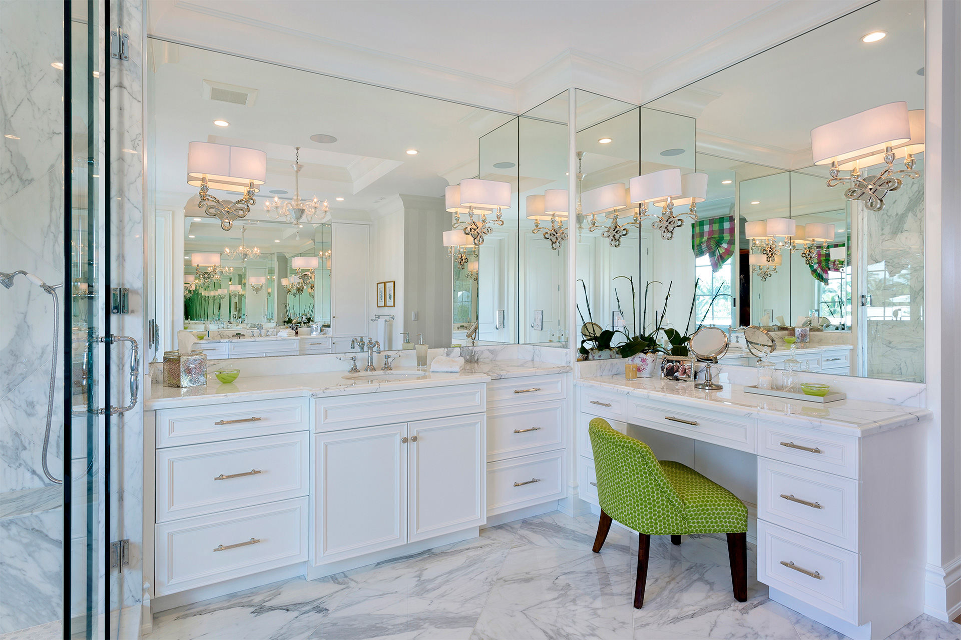 The Place For Kitchens and Baths South Florida Interior Design Interior Designer Bathroom Design Kitchen Design Mirror Mounted Sconces Transitional Style